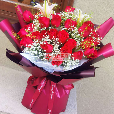 西安30朵红玫瑰百合，做你余生故事里的人