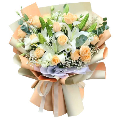 西安19朵香槟玫瑰百合，你是我的真爱